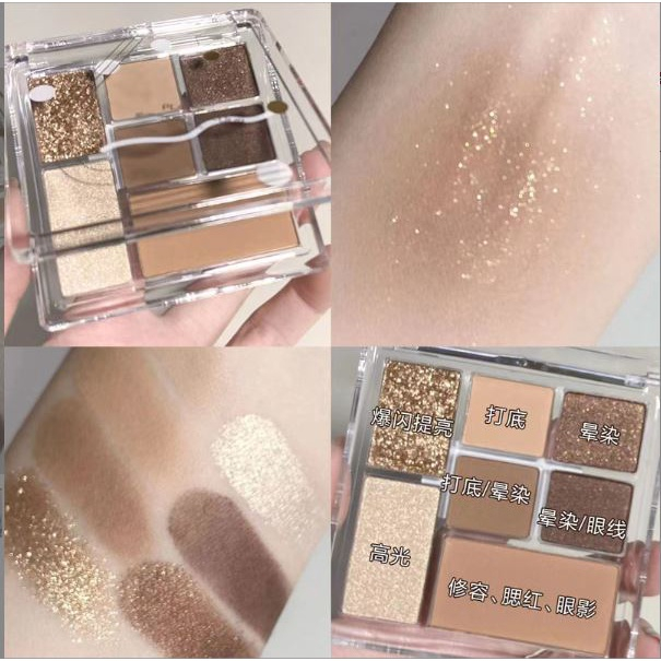 Bảng Phấn Mắt Derf 7 Màu Tông Đất Lấp Lánh / Ánh Ngọc Trai Lâu Trôi