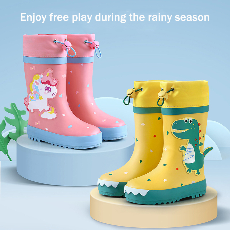 Suio Ủng Đi Mưa Bằng Cao Su Chống Trượt Chống Thấm Nước Hình Khủng Long Dễ Thương Cho Bé Trai Và Gái