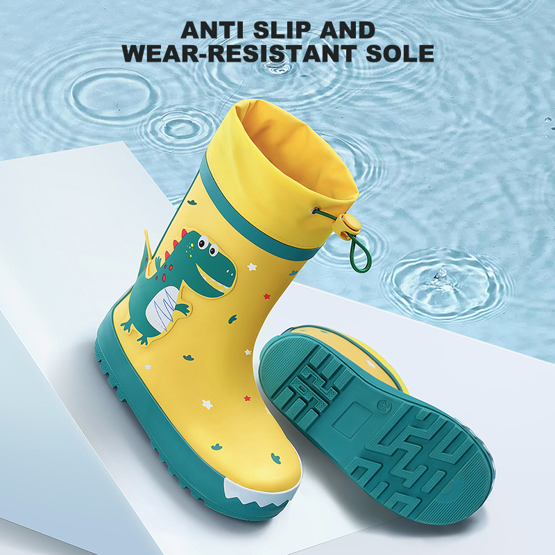 Suio Ủng Đi Mưa Bằng Cao Su Chống Trượt Chống Thấm Nước Hình Khủng Long Dễ Thương Cho Bé Trai Và Gái