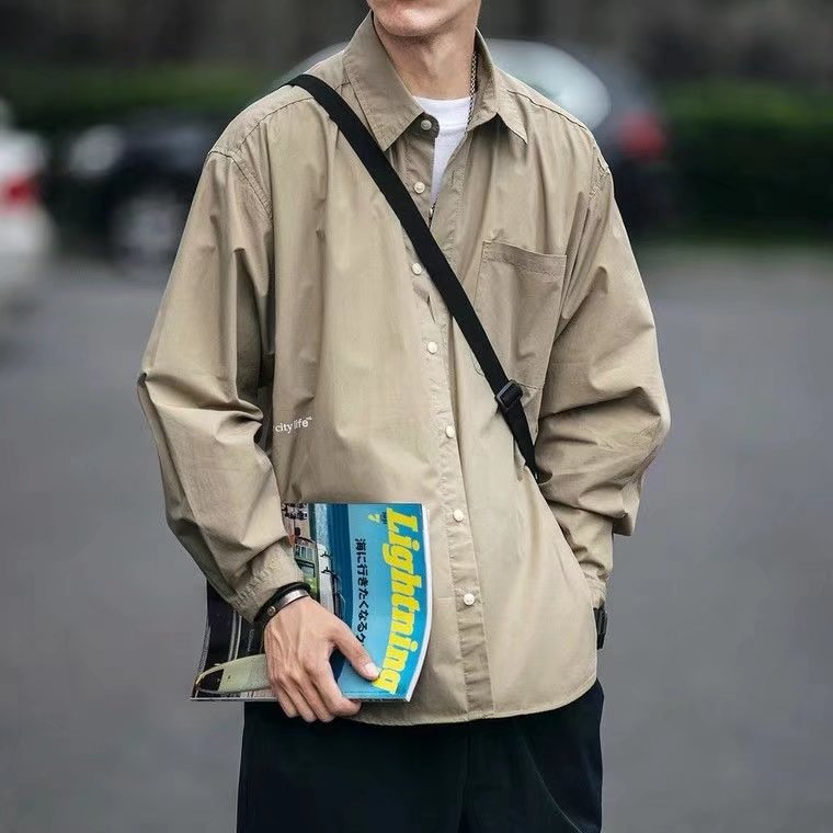 Áo Sơ Mi Nam Dài Tay Dáng Rộng Phong Cách Hàn Quốc Thời Trang