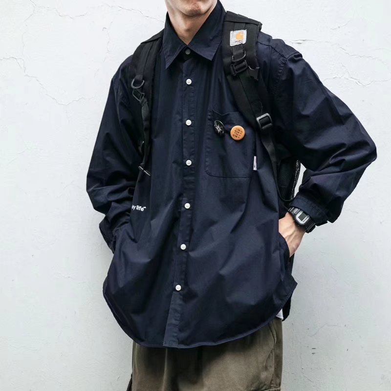 Áo Sơ Mi Nam Dài Tay Dáng Rộng Phong Cách Hàn Quốc Thời Trang