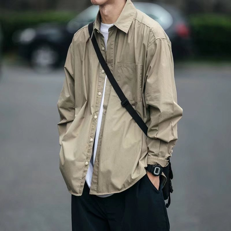 Áo Sơ Mi Nam Dài Tay Dáng Rộng Phong Cách Hàn Quốc Thời Trang