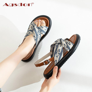 Agsdon Sandal Thể Thao Mùa Hè 2024 Phong Cách Mới Màu Xanh Dương agsdon Cho Nữ