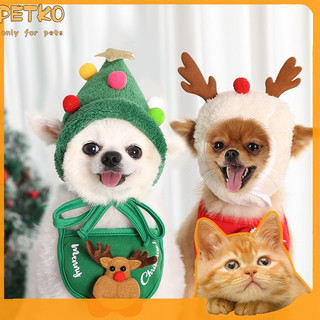 CHONGTAOQI trang trí cây thông Noel Yếm Đeo Cổ Phong Cách Giáng Sinh Cho Thú Cưng