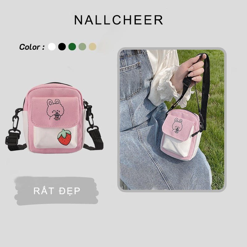 Galcheer Túi Đeo Chéo canvas Phong Cách Hàn Quốc Dễ Thương Cho Nữ