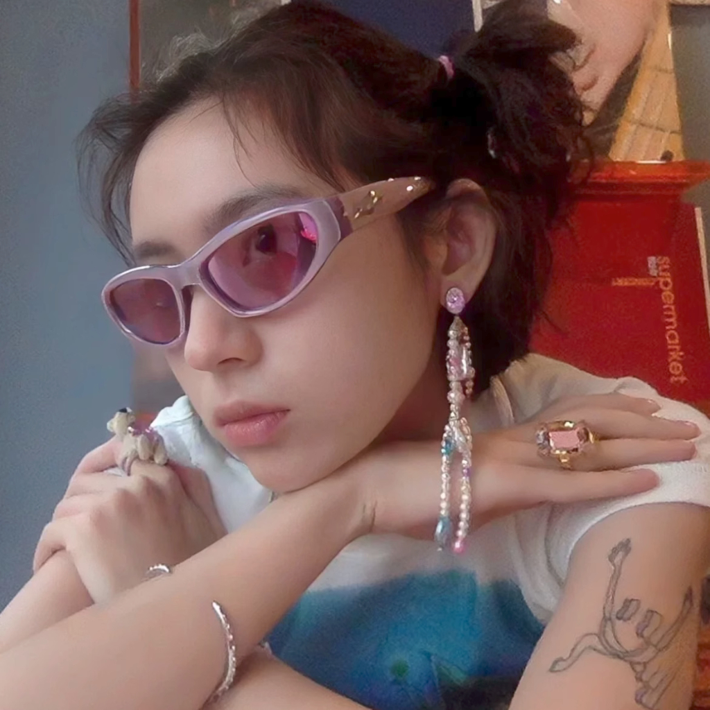 Kính Râm Quấn Tròng Hình Ngôi Sao Năm Cánh Phong Cách Hip Hop Punk Y2K Cá Tính Cho Nam Và Nữ