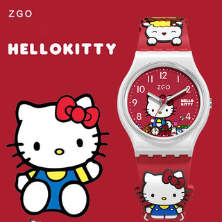 Sanrio hello kitty đồng hồ đeo tay mặt tròn họa tiết mèo kitty dễ thương chống thấm nước cho nữ