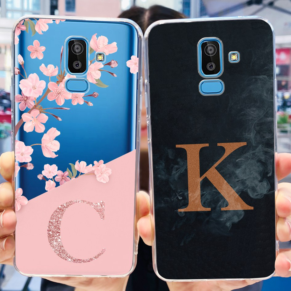 Ôp Điện Thoại Silicon Dẻo Họa Tiết Hoa & Chữ Độc Đáo Thời Trang Cho samsung galaxy j8 2018 casing j8