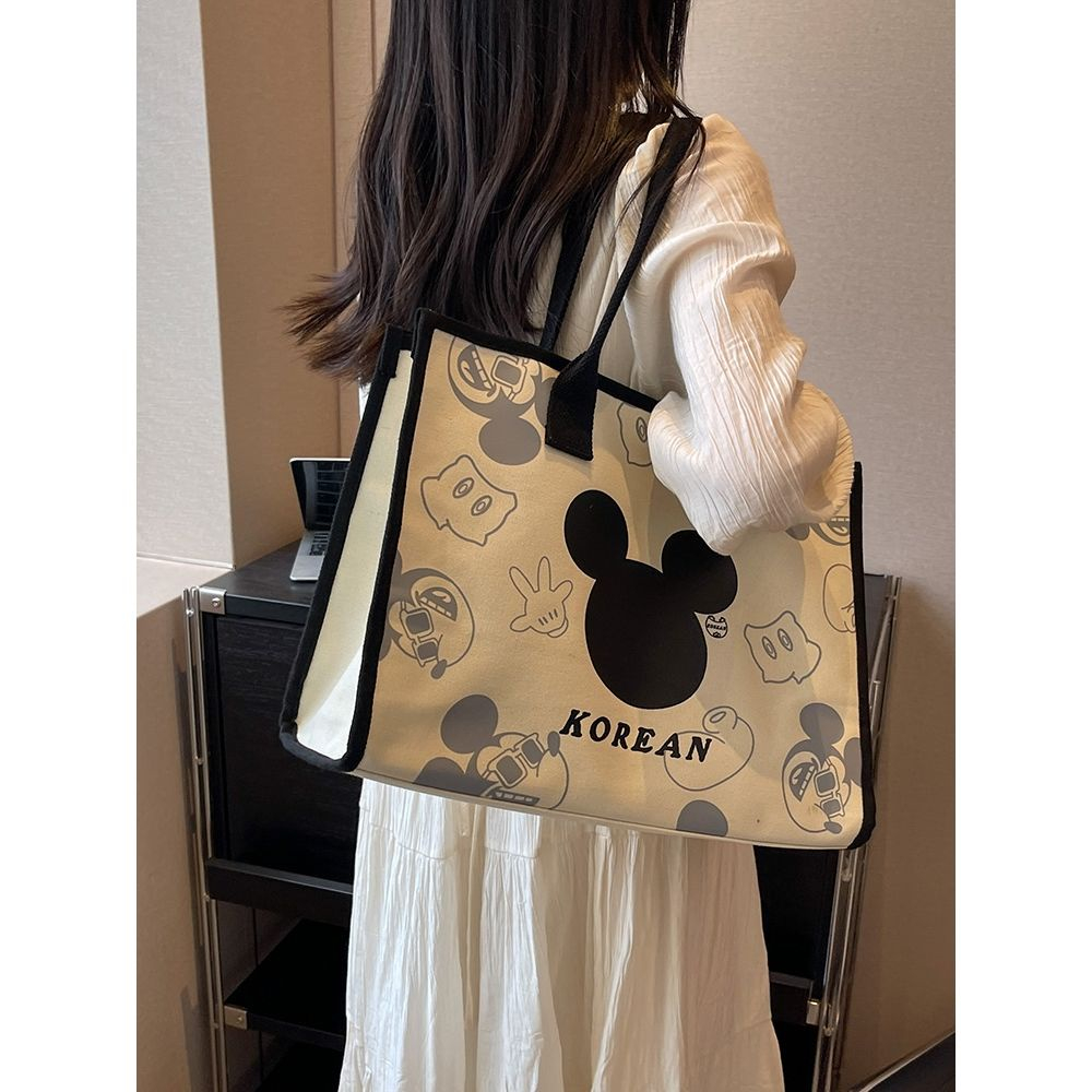 Túi tote Đeo Vai Vải canvas In Hình Chuột mickey Thời Trang Mùa Hè 2023