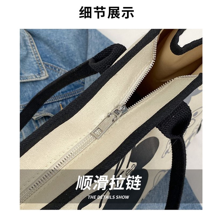 Túi tote Đeo Vai Vải canvas In Hình Chuột mickey Thời Trang Mùa Hè 2023