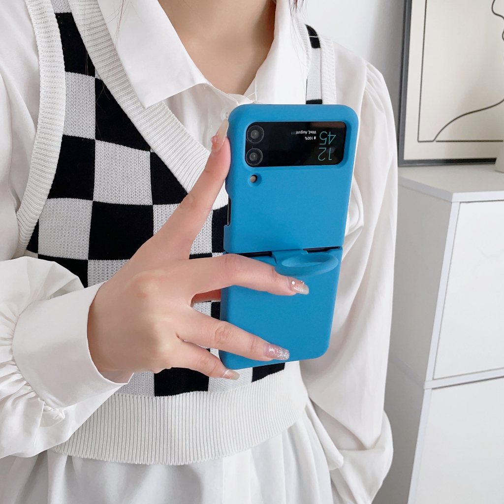 Bao Da Điện Thoại Nắp Lật silicone Mềm Nhám Chống Sốc Cho samsung galaxy z flip 4 z flip 3 samsung z flip4 z flip3 Ốp
