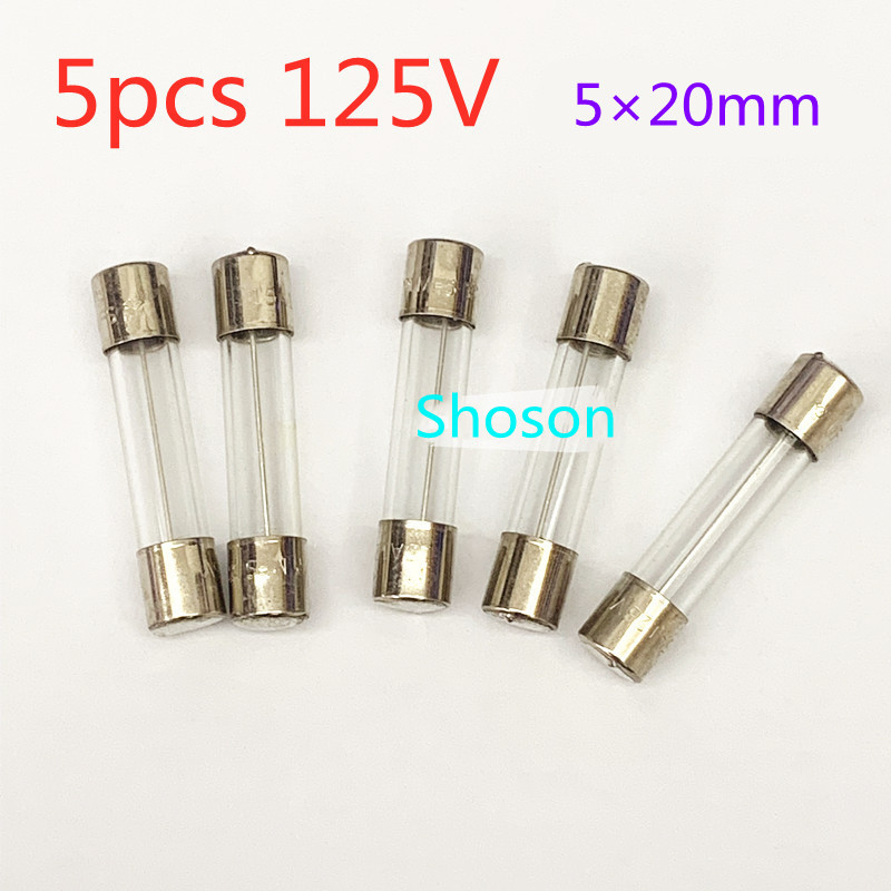 Set 5 Cầu Chì Thủy Tinh 5X20Mm 0.5a 1a 2a 3a 4a 5a 6a 8a 10a 15a 125v 5 * 20