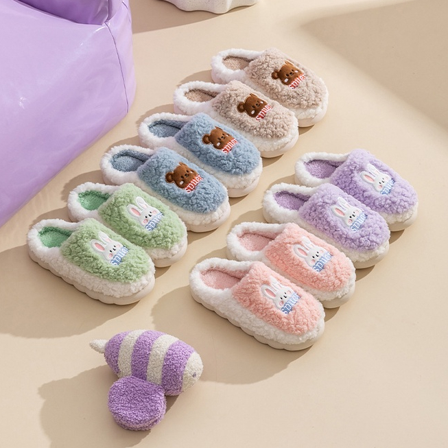 🔥🔥CHZK Dép Bông Đi Trong Nhà Chống Trượt Họa Tiết Hoạt Hình Dễ Thương