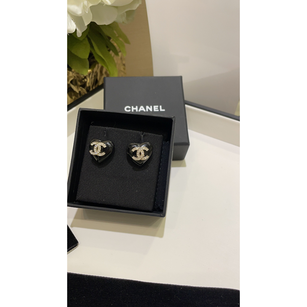 Bông Tai Hình Trái Tim Lập Thể Đính Kim Cương Phong Cách vintage Mới 2023c