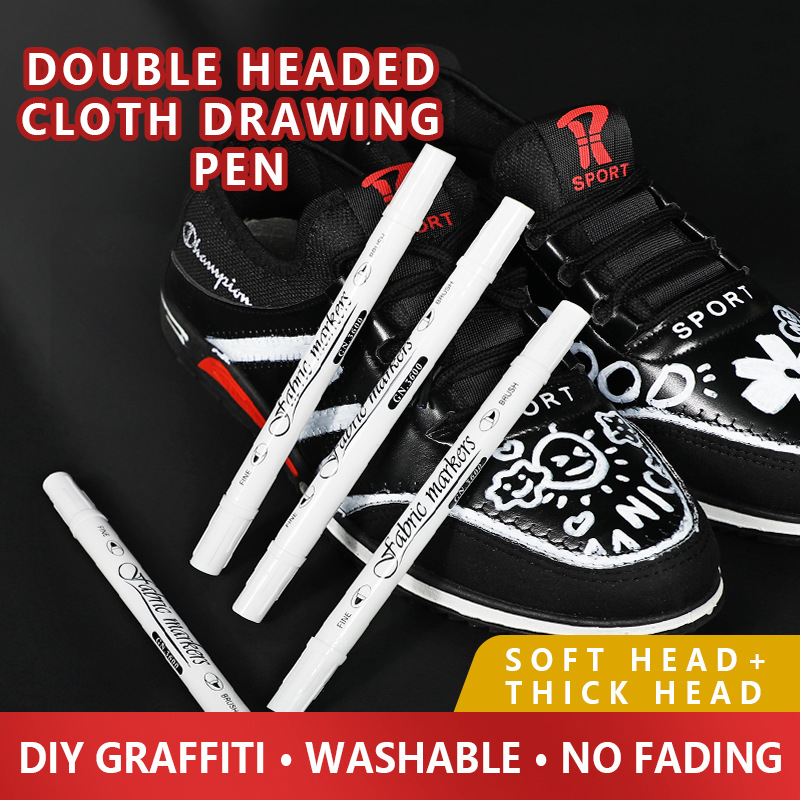 Bút Lông Đánh Dấu Hai Đầu Màu Trắng Độ Bóng Cao