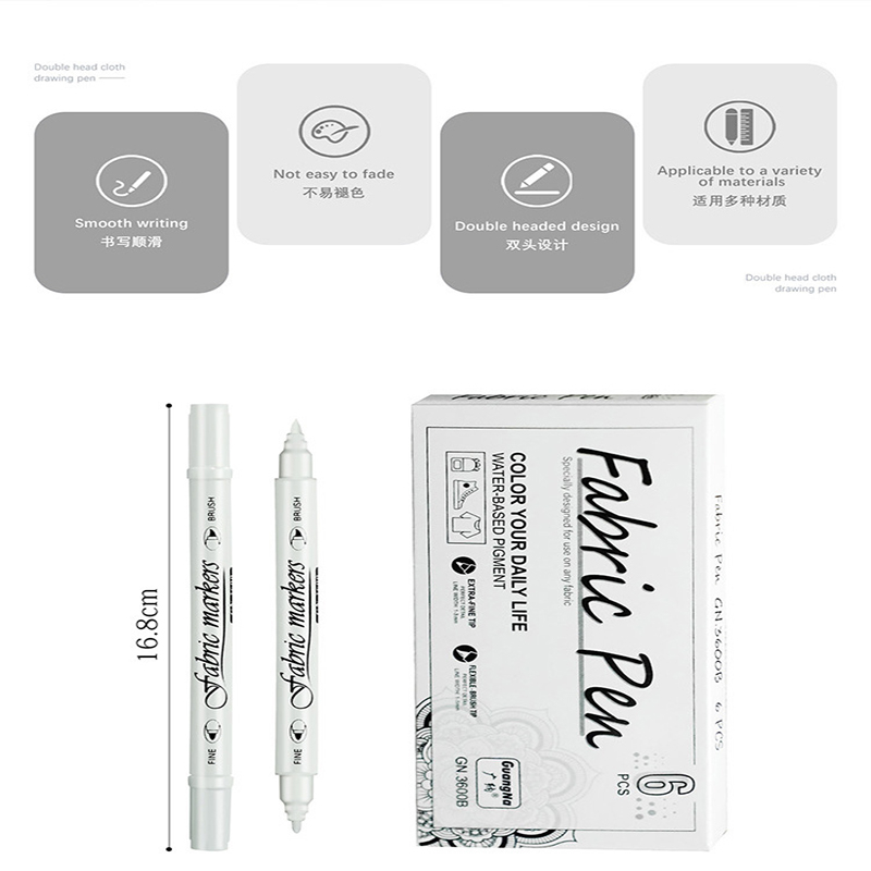 Bút Lông Đánh Dấu Hai Đầu Màu Trắng Độ Bóng Cao