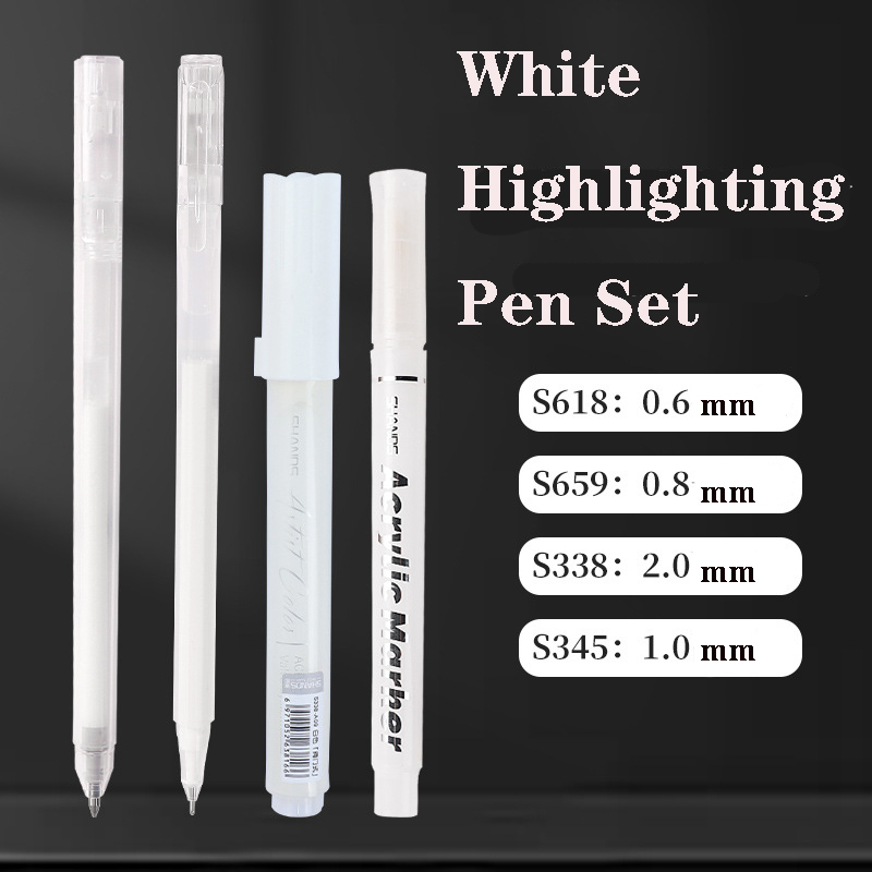 Bút Lông acrylic Màu Vàng / Bạc / Trắng Độ Bóng Cao Chống Thấm Nước Dùng Vẽ Tranh Cho Trẻ Em