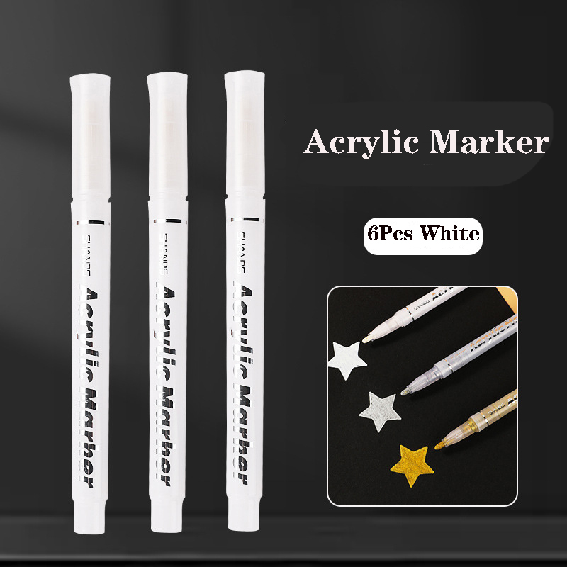 Bút Lông acrylic Màu Vàng / Bạc / Trắng Độ Bóng Cao Chống Thấm Nước Dùng Vẽ Tranh Cho Trẻ Em