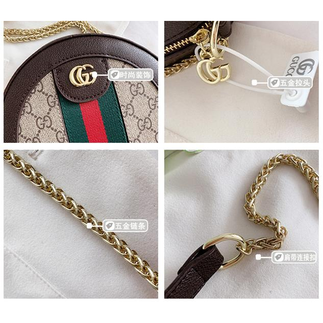 Mới Túi Đeo Chéo Gucci Hình Tròn Phối Dây Xích Phong Cách Cổ Điển Thời Trang Cho Nữ nf1