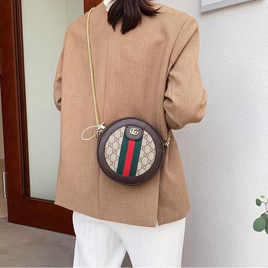 Mới Túi Đeo Chéo Gucci Hình Tròn Phối Dây Xích Phong Cách Cổ Điển Thời Trang Cho Nữ nf1