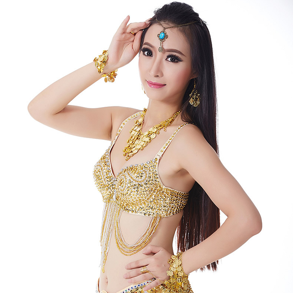 Áo Ngực Đính Hạt Kim Sa Lấp Lánh Phong Cách Vintage Cho Dịp Halloween