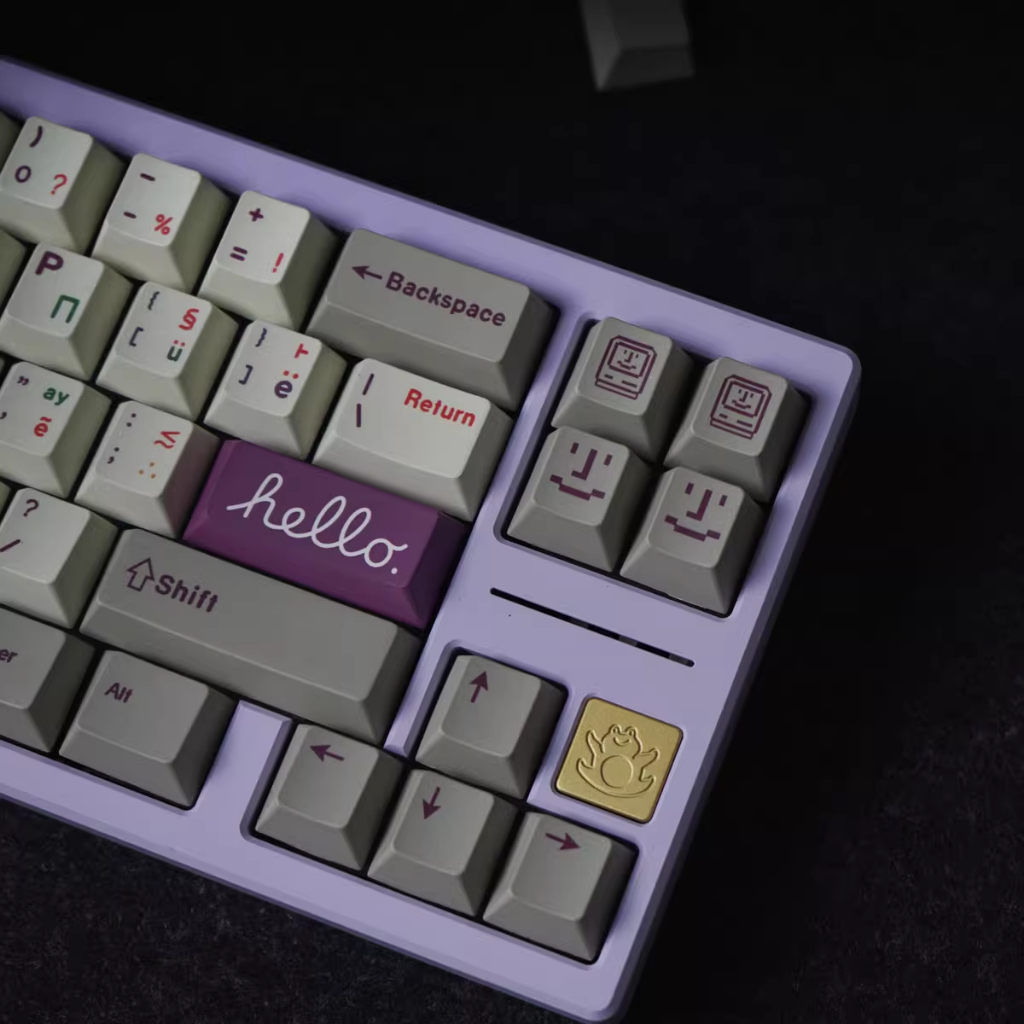 Retro Tím Hy Lạp Keycaps, 147 Phím Keycaps PBT Anh Đào Hồ Sơ DYE-SUB Cá Tính GMK Keycaps Cho Bàn Phím Cơ