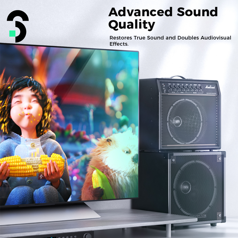 Soomfon Cáp Chuyển Đổi 6.35mm Sang 2 rca 1 / 4 inch ts Chuyên Dụng Cho Máy Trộn / Loa tv