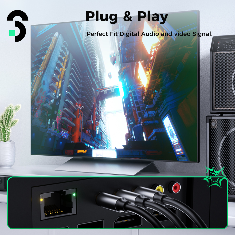 Soomfon Cáp Chuyển Đổi 6.35mm Sang 2 rca 1 / 4 inch ts Chuyên Dụng Cho Máy Trộn / Loa tv