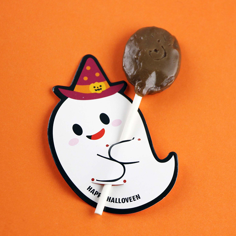 Bộ 50 Thẻ Giấy Hình Ma Bí Ngô Kẹo Kẹo Mút Halloween