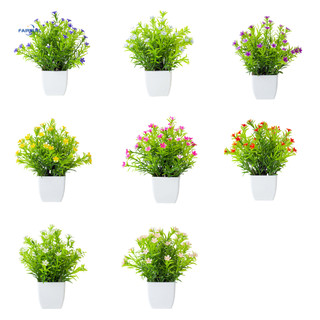 FAIRNULL Chậu Cây Nhân Tạo Mini Chống Tia Uv Dễ Chăm Sóc Thực Tế Trang Trí Bàn Làm Việc