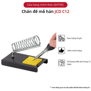 JCD Đế mỏ hàn C12 đế gác tay hàn lò xo kim loại an toàn với miếng bọt biển làm sạch mũi hàn