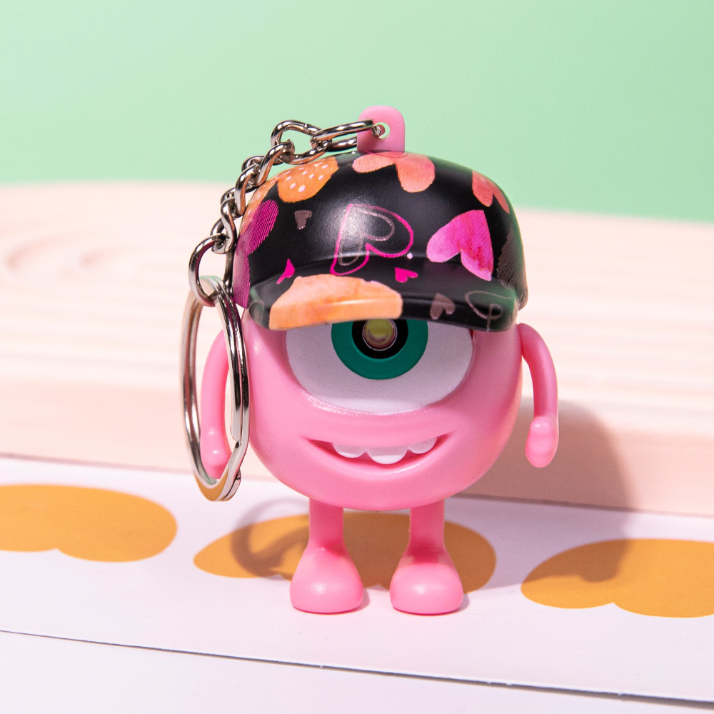 👁️Quái vật mắt to sẽ nói anh yêu em móc khóa cặp đôi quà tặng mặt dây chuyền âm thanh phát sáng