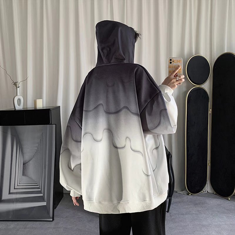 Áo Khoác Hoodie Dáng Rộng Màu gradient Phong Cách Hàn Quốc Thời Trang Mùa Thu Cho Nam