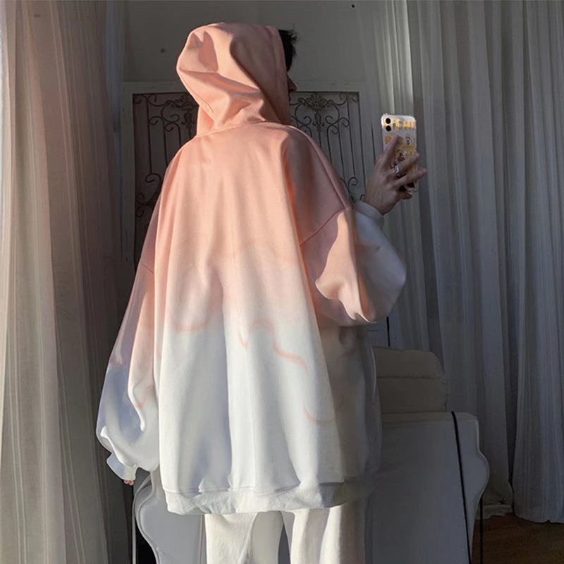Áo Khoác Hoodie Dáng Rộng Màu gradient Phong Cách Hàn Quốc Thời Trang Mùa Thu Cho Nam