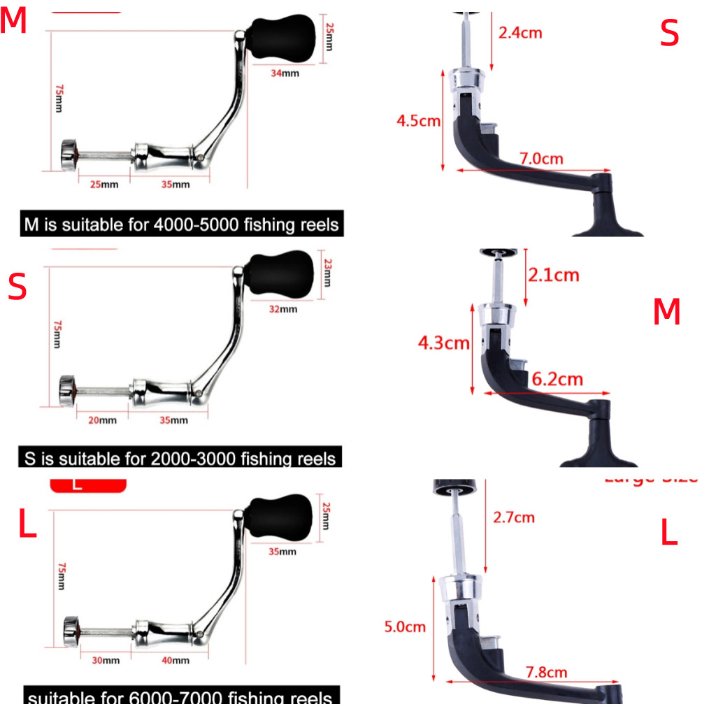 Tay Quay Máy Câu Cá Thay Thế Bằng Kim Loại Với Núm Xoay Bằng Nhựa