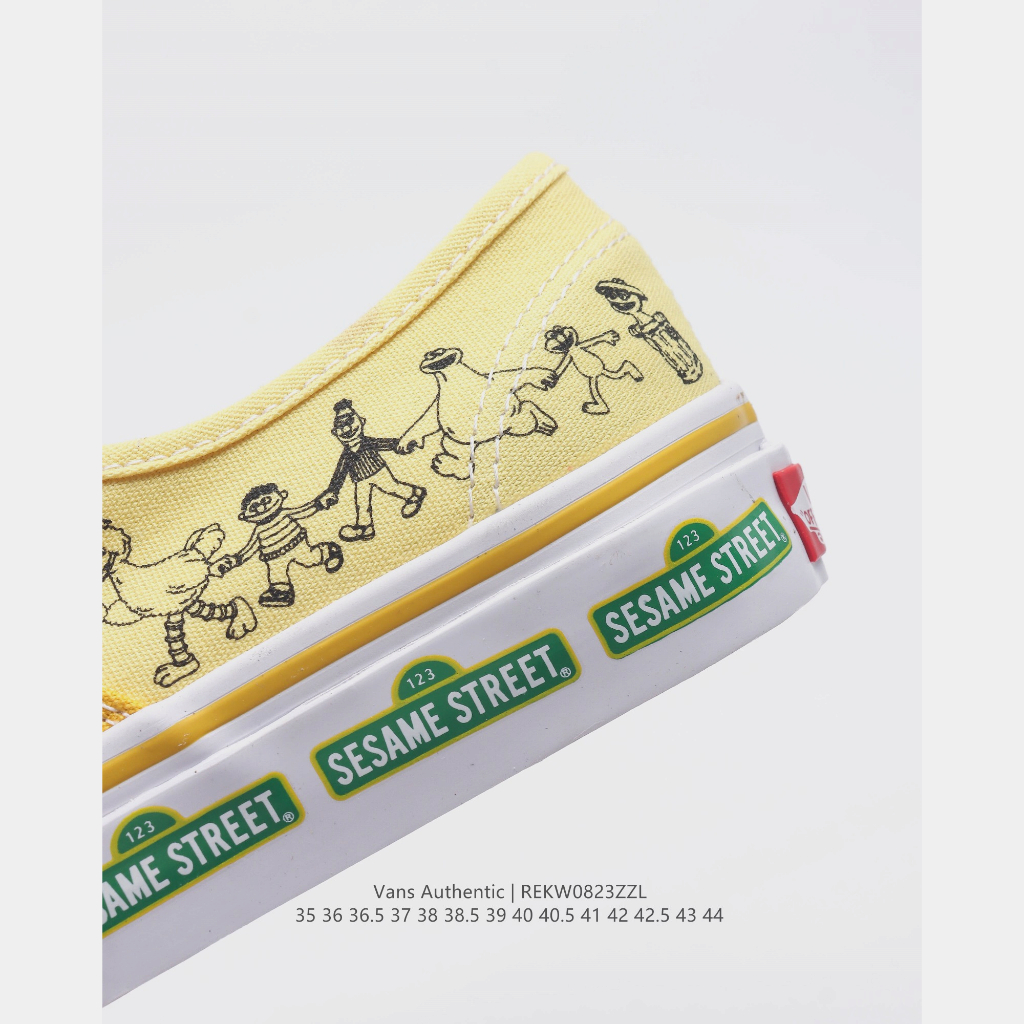 Vans Giày Thể Thao canvas Màu Vàng Sáng Phong Cách Đường Phố Mỹ