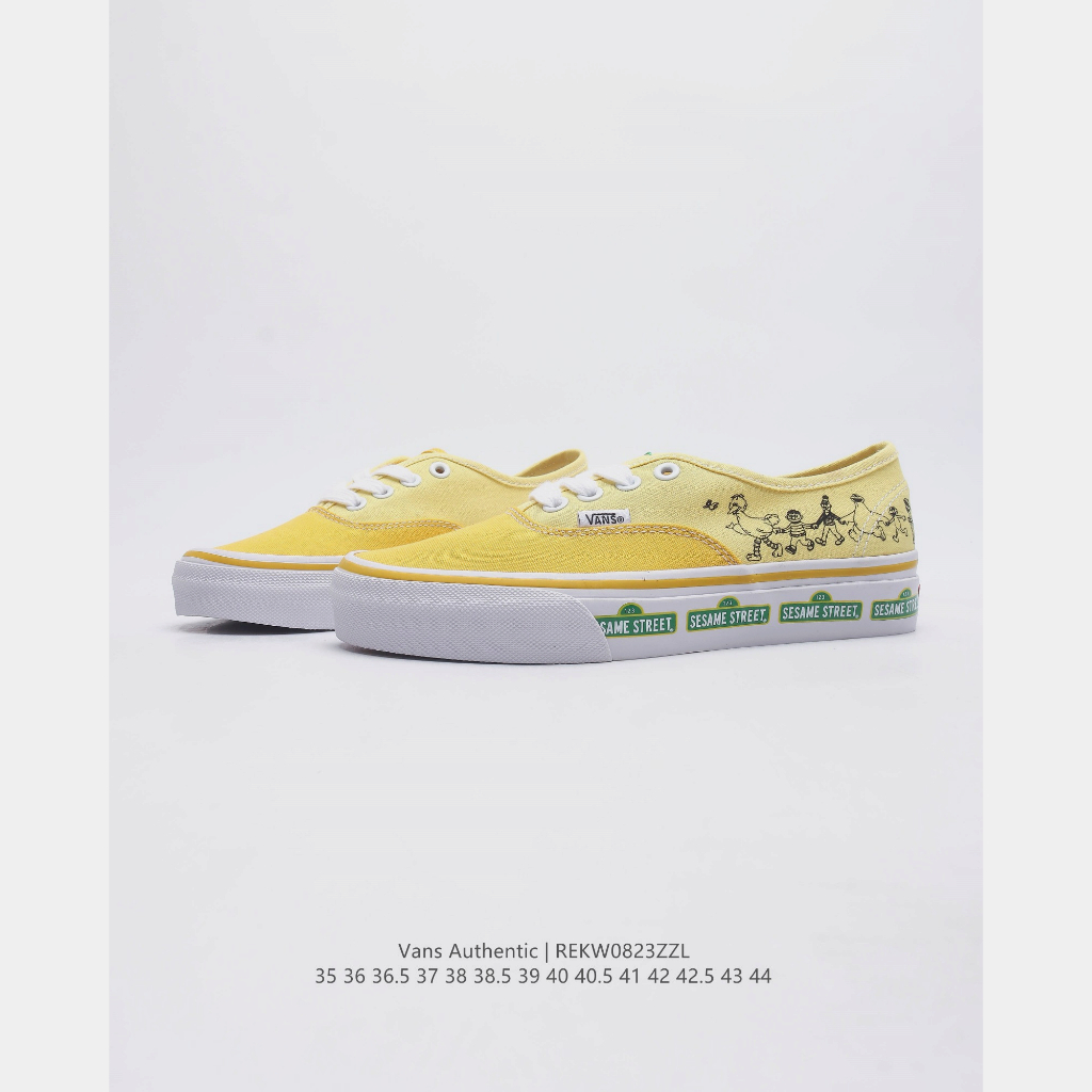 Vans Giày Thể Thao canvas Màu Vàng Sáng Phong Cách Đường Phố Mỹ