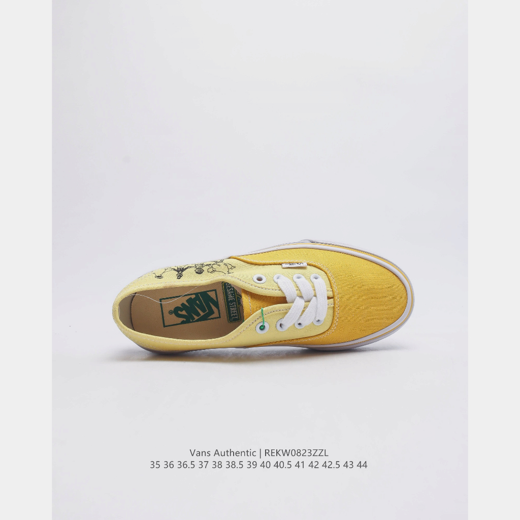 Vans Giày Thể Thao canvas Màu Vàng Sáng Phong Cách Đường Phố Mỹ