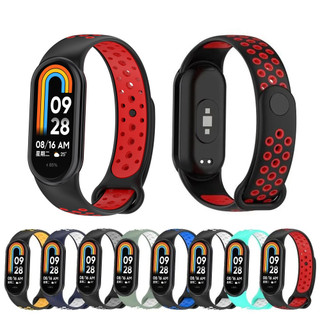 Dây Đeo Tay Hai Màu Thoáng Khí Thay Thế Cho Đồng Hồ Thông Minh xiaomi mi band 5 6 7 8smart m3 m4