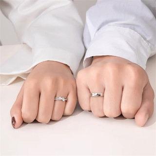 Nhẫn Cặp Mạ Bạc 925 Đính Đá Độc Đáo Thời Trang