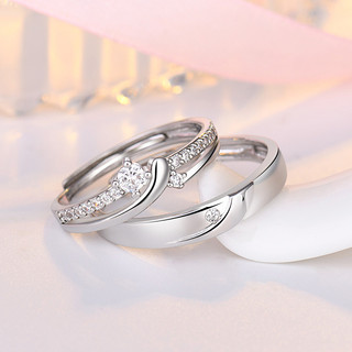 Nhẫn Cặp Mạ Bạc 925 Đính Đá Độc Đáo Thời Trang