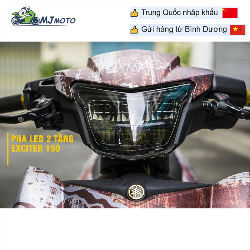 Đèn pha LED 2 tầng cho Exciter 150 EX150 2015 2016 2017 2018 Y15 Y15ZR V1  Sniper 150 V1