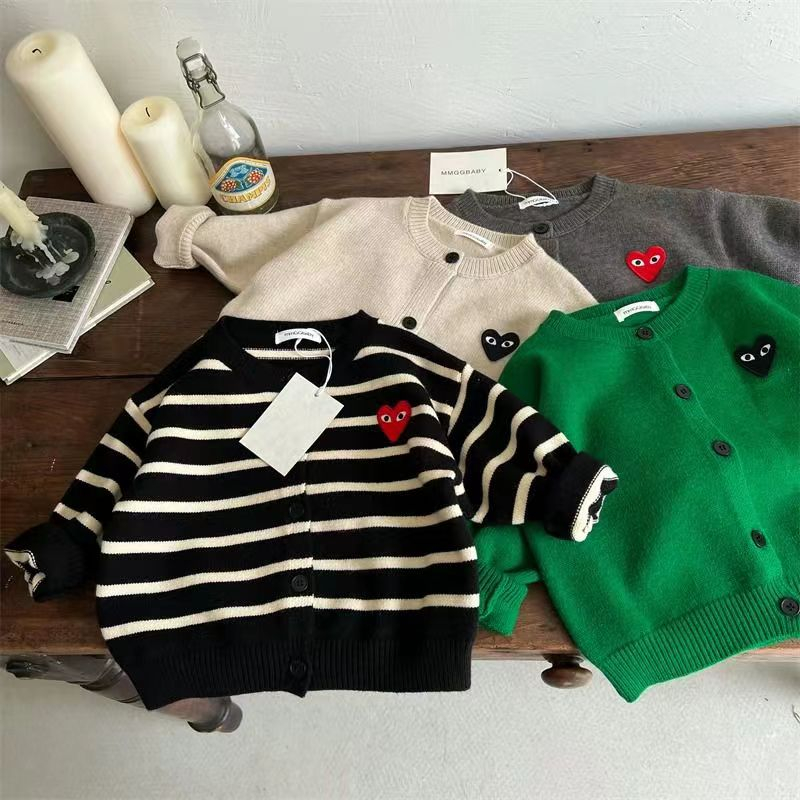 Áo Khoác cardigan Dệt Kim Phong Cách Hàn Quốc Thời Trang Mùa Thu Hàng Mới Dành Cho Trẻ Em