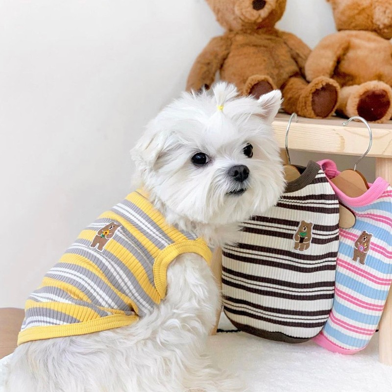 (HIPIDOG) Áo may vằn mới cho thú nuôi mèo và chó mặc quần áo ấm vật nuôi