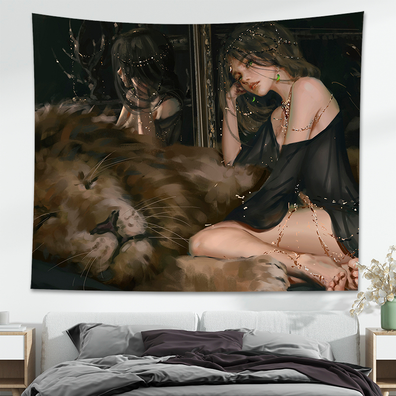 Tranh Vải Treo Tường Họa Tiết anime Trang Trí Nội Thất