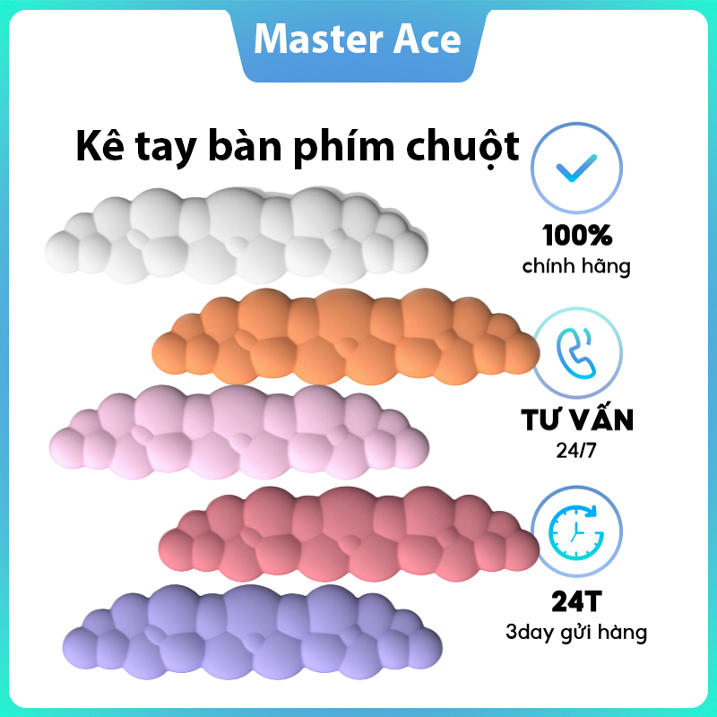 Miếng đệm bàn phím hình đám mây mềm Chất liệu da thân thiện với môi trường Miếng đệm cổ tay