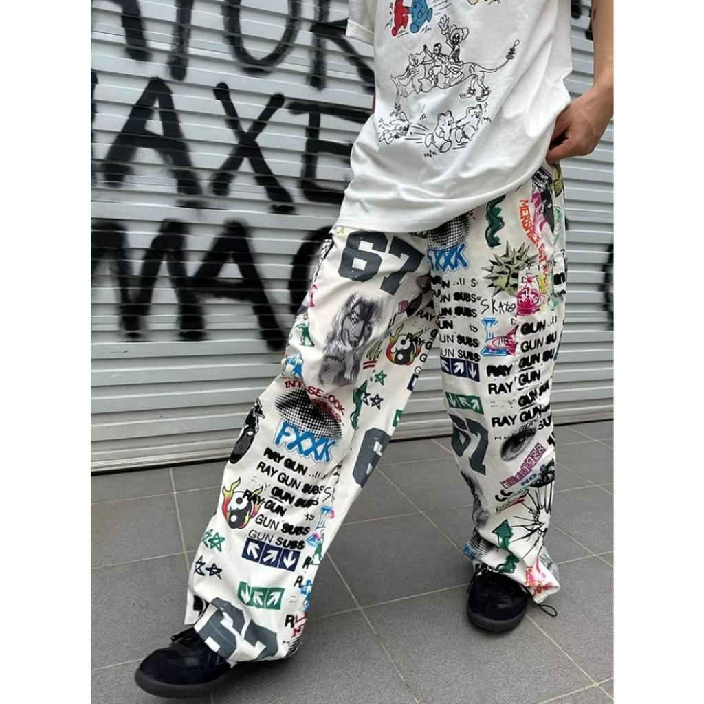 Thời Trang Quần Thụng In Họa Tiết Hoạt Hình Phong Cách hip hop Cho Nam Và Nữ