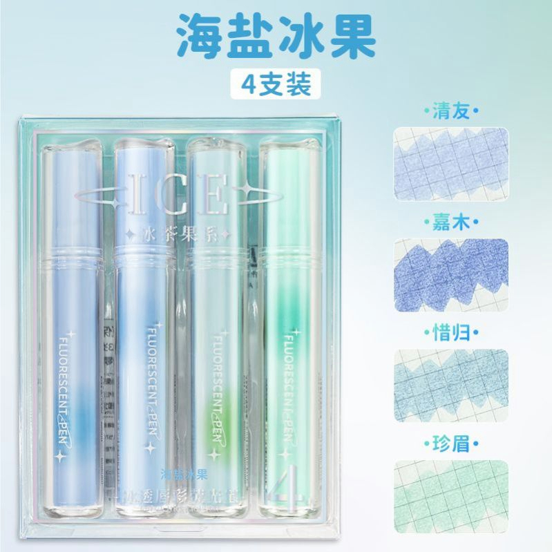 Set 4 Bút Đánh Dấu Ghi Chú Màu Trong Suốt