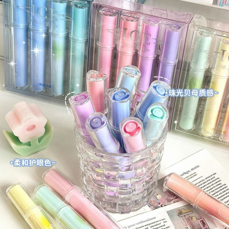 Set 4 Bút Đánh Dấu Ghi Chú Màu Trong Suốt