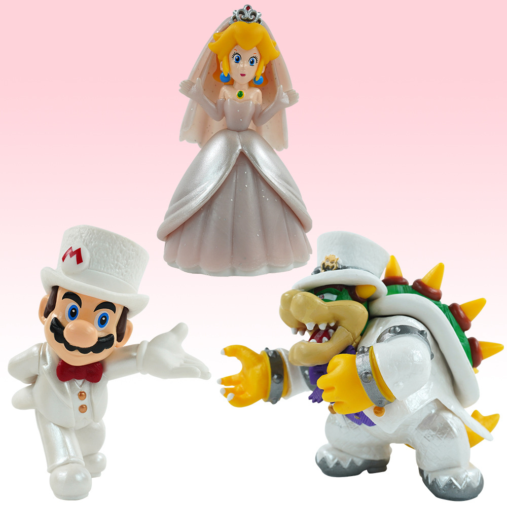 NINTENDO Bộ 3 / 5 / 9.5cm Mô Phỏng Nhân Vật game super mario bros Mô Hình Nhân Vật mario luigi bowser koopa yoshi Bằng pvc